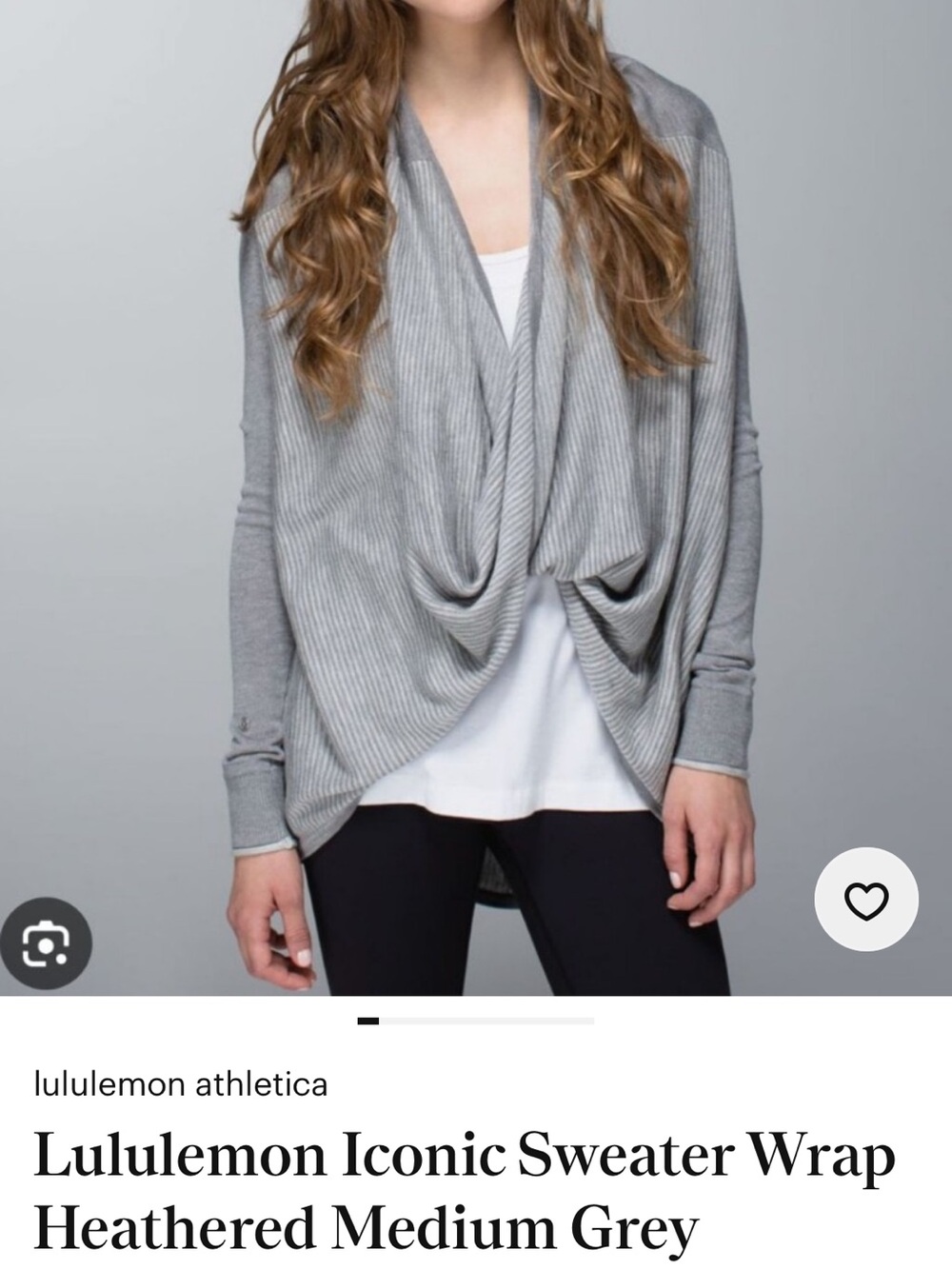 lululemon athletica Draped twist and Wrap Cardigan in Medium Grey